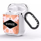 Personalised Pink Copper Splatter Name AirPods Clear Case Side Image