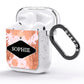Personalised Pink Copper Splatter Name AirPods Glitter Case Side Image