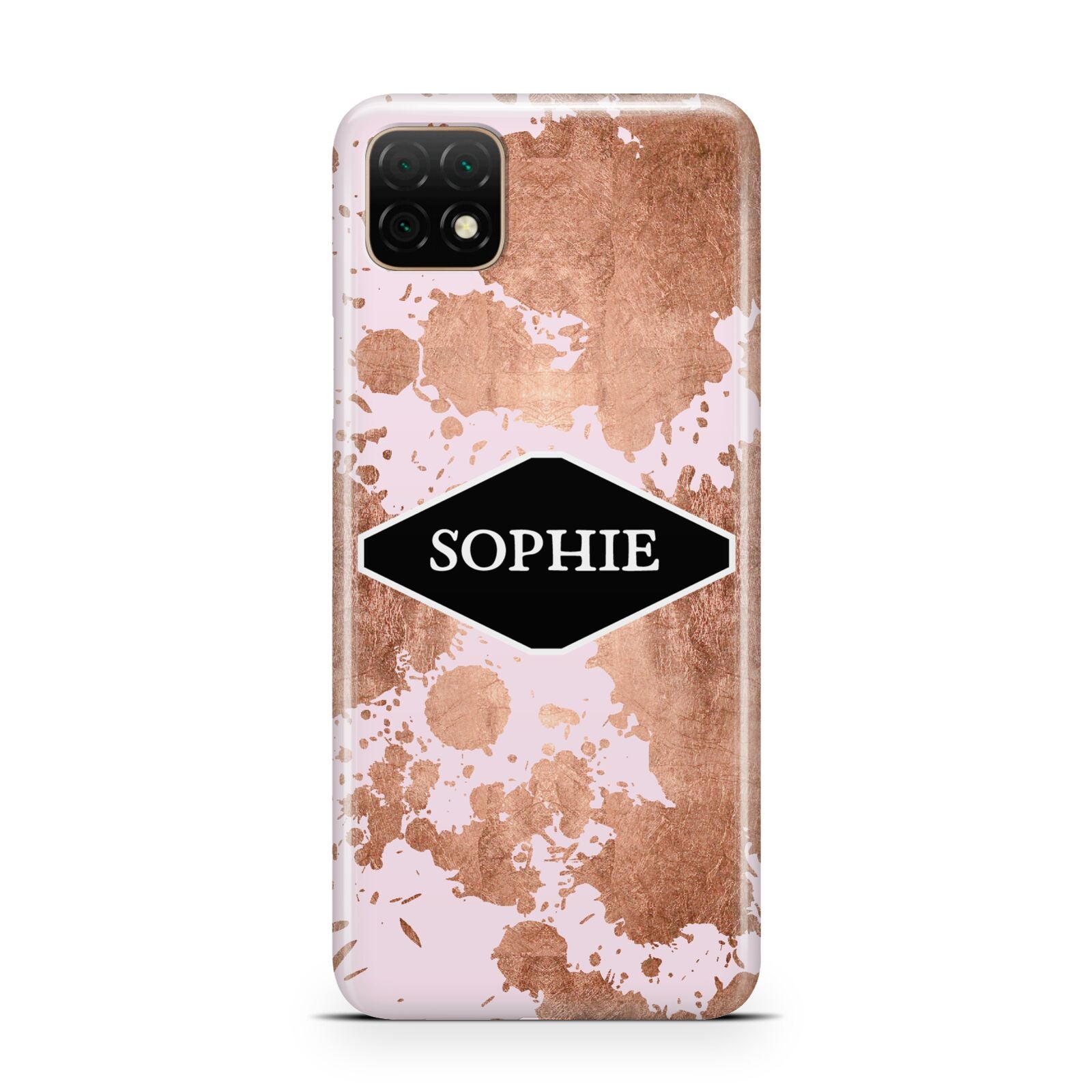 Personalised Pink Copper Splatter Name Huawei Enjoy 20 Phone Case