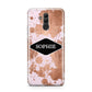 Personalised Pink Copper Splatter Name Huawei Mate 20 Lite