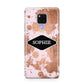Personalised Pink Copper Splatter Name Huawei Mate 20X Phone Case