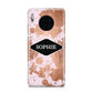 Personalised Pink Copper Splatter Name Huawei Mate 30