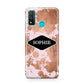 Personalised Pink Copper Splatter Name Huawei P Smart 2020