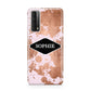 Personalised Pink Copper Splatter Name Huawei P Smart 2021