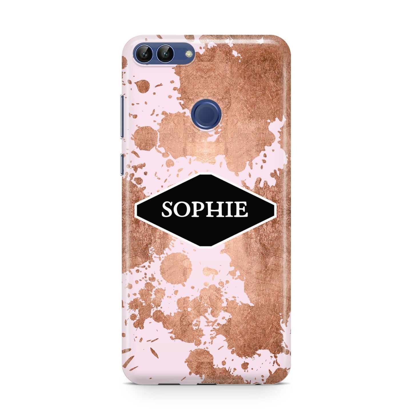 Personalised Pink Copper Splatter Name Huawei P Smart Case