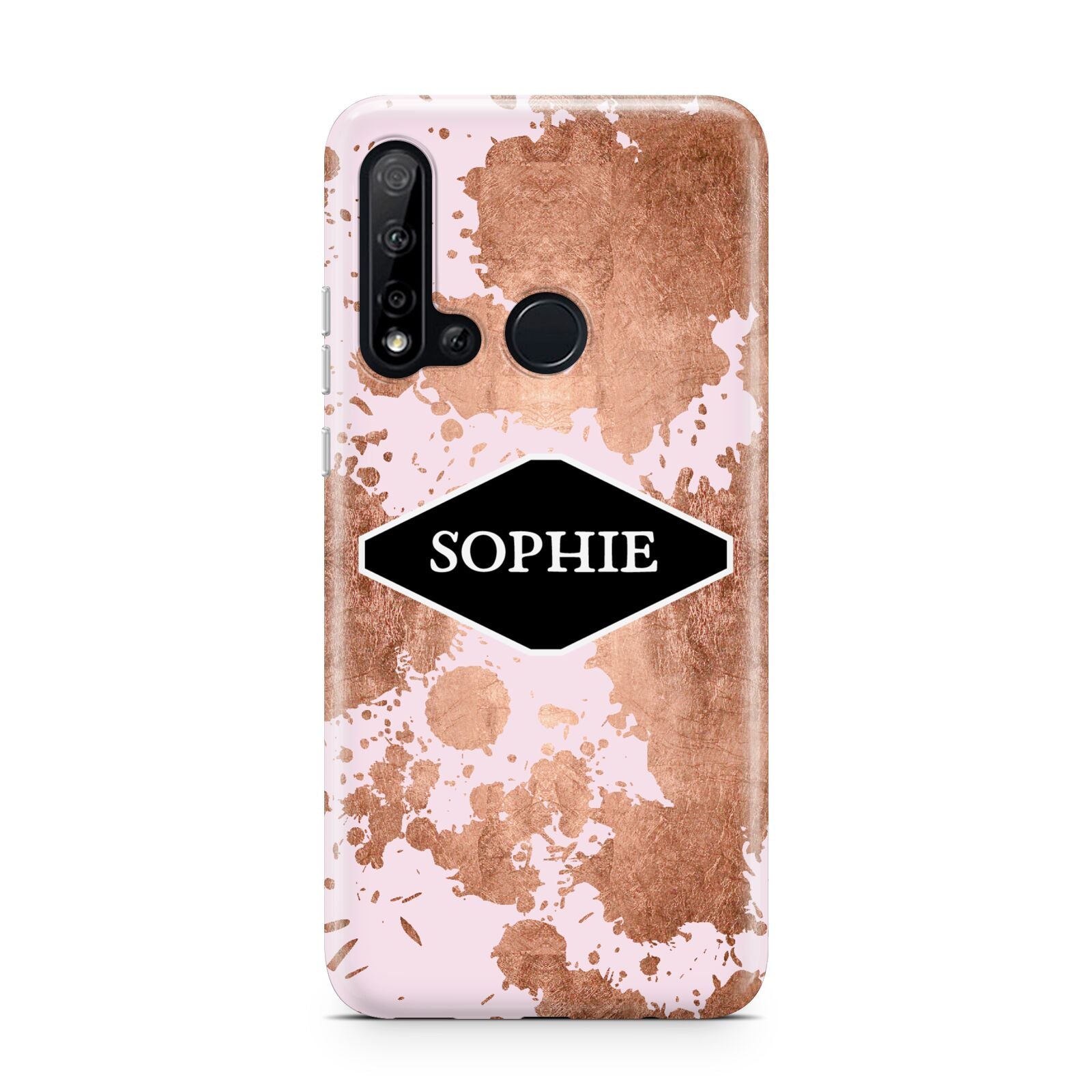 Personalised Pink Copper Splatter Name Huawei P20 Lite 5G Phone Case