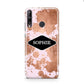 Personalised Pink Copper Splatter Name Huawei P40 Lite E Phone Case
