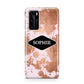 Personalised Pink Copper Splatter Name Huawei P40 Phone Case