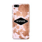 Personalised Pink Copper Splatter Name Huawei Y5 Prime 2018 Phone Case