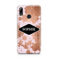 Personalised Pink Copper Splatter Name Huawei Y7 2019