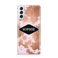 Personalised Pink Copper Splatter Name Samsung S21 Plus Case