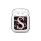Personalised Pink Cracked Marble Glitter Initial AirPods Case