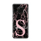 Personalised Pink Cracked Marble Glitter Initial Huawei Mate 20 Pro Phone Case