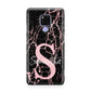 Personalised Pink Cracked Marble Glitter Initial Huawei Mate 20X Phone Case