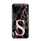 Personalised Pink Cracked Marble Glitter Initial Huawei Nova 2s Phone Case