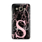 Personalised Pink Cracked Marble Glitter Initial Huawei Y3 2017