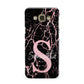 Personalised Pink Cracked Marble Glitter Initial Samsung Galaxy A8 Case