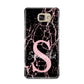 Personalised Pink Cracked Marble Glitter Initial Samsung Galaxy A9 2016 Case on gold phone