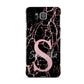 Personalised Pink Cracked Marble Glitter Initial Samsung Galaxy Alpha Case