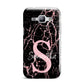 Personalised Pink Cracked Marble Glitter Initial Samsung Galaxy J1 2015 Case