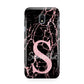 Personalised Pink Cracked Marble Glitter Initial Samsung Galaxy J3 2017 Case