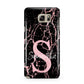 Personalised Pink Cracked Marble Glitter Initial Samsung Galaxy Note 5 Case