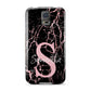 Personalised Pink Cracked Marble Glitter Initial Samsung Galaxy S5 Case