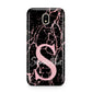 Personalised Pink Cracked Marble Glitter Initial Samsung J5 2017 Case