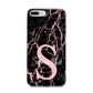Personalised Pink Cracked Marble Glitter Initial iPhone 7 Plus Bumper Case on Silver iPhone