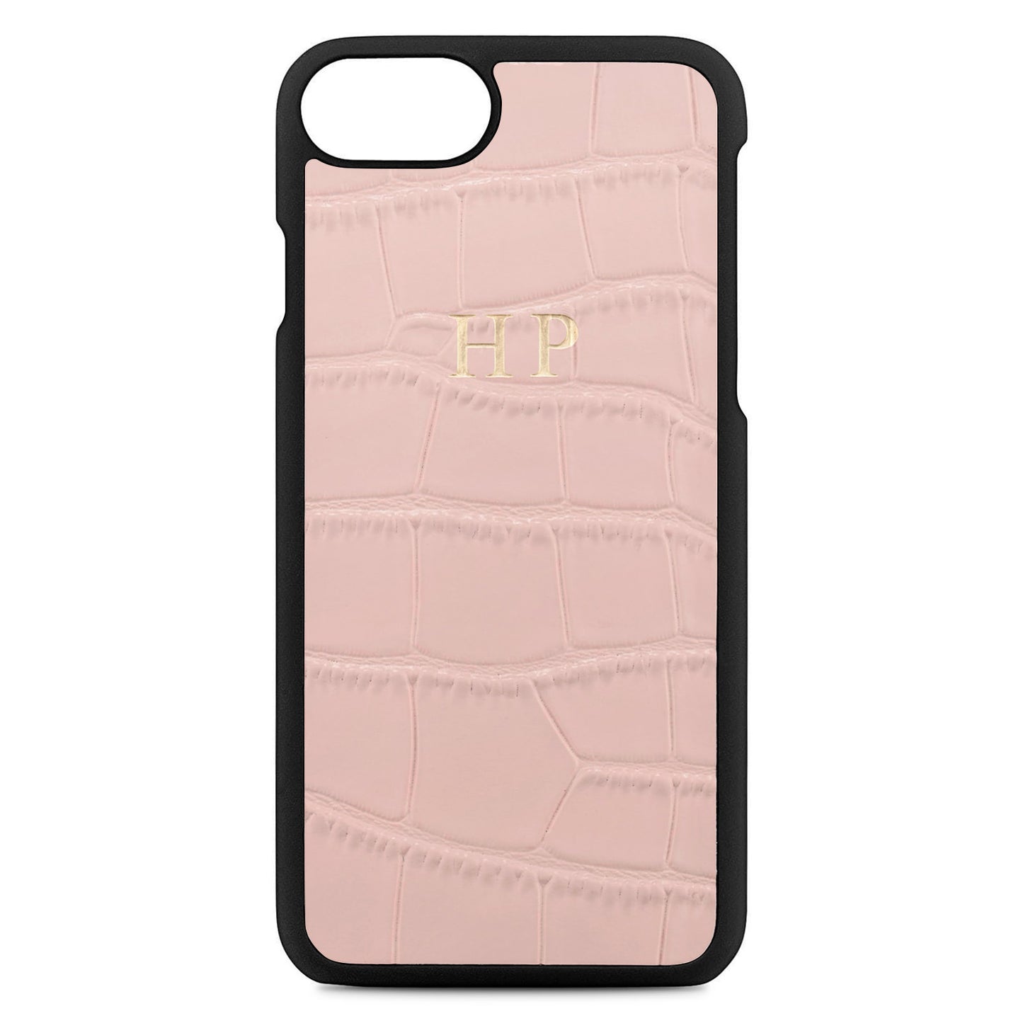 Personalised Pink Croc Leather iPhone Case