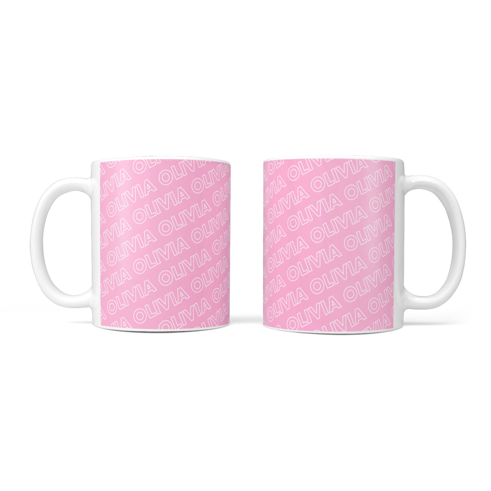 Personalised Pink Diagonal Name 10oz Mug Alternative Image 3