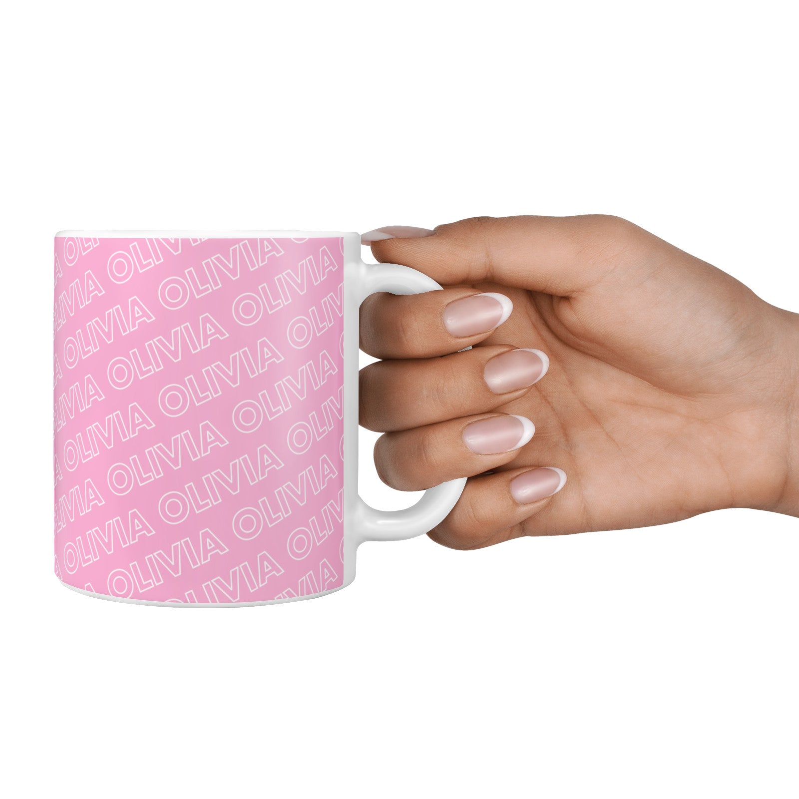 Personalised Pink Diagonal Name 10oz Mug Alternative Image 4