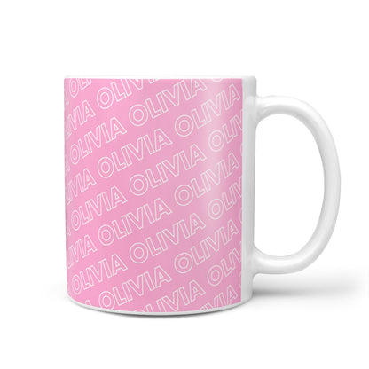 Personalised Pink Diagonal Name 10oz Mug
