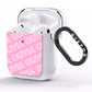 Personalised Pink Diagonal Name AirPods Clear Case Side Image