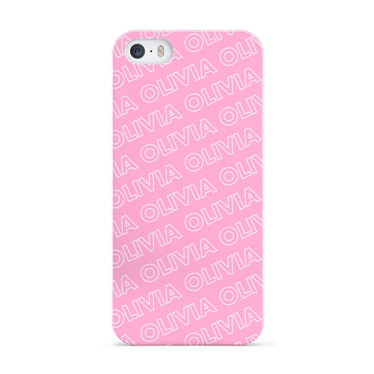 Personalised Pink Diagonal Name Apple iPhone 5 Case