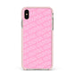 Personalised Pink Diagonal Name Apple iPhone Xs Max Impact Case Pink Edge on Gold Phone