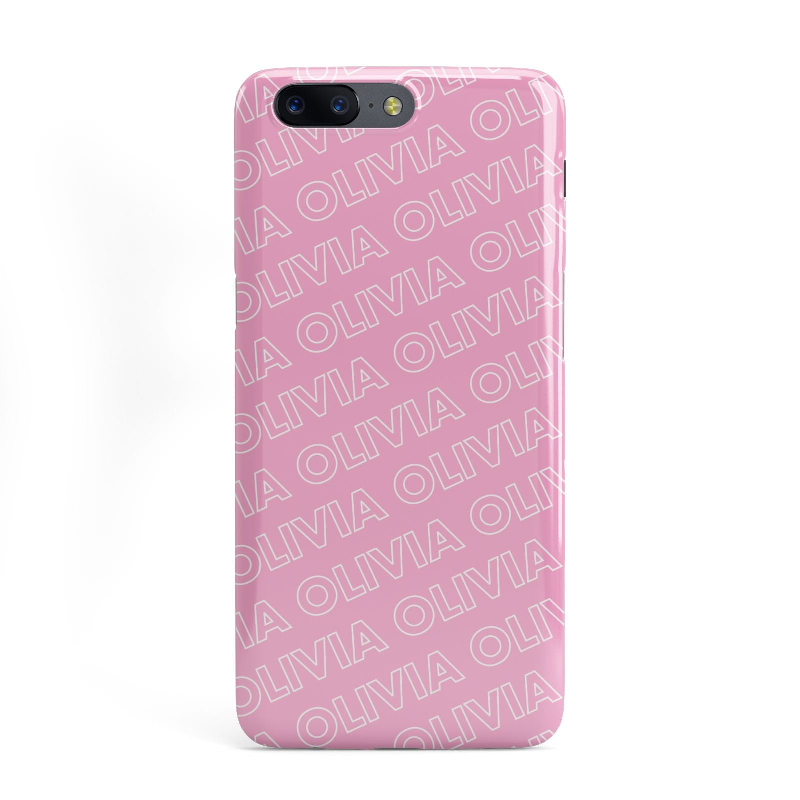 Personalised Pink Diagonal Name OnePlus Case