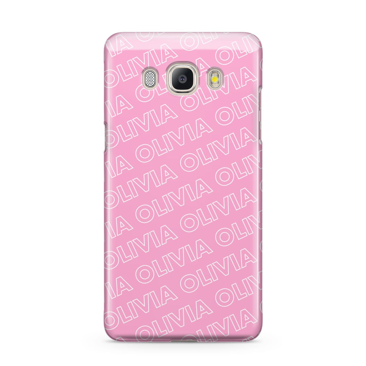 Personalised Pink Diagonal Name Samsung Galaxy J5 2016 Case