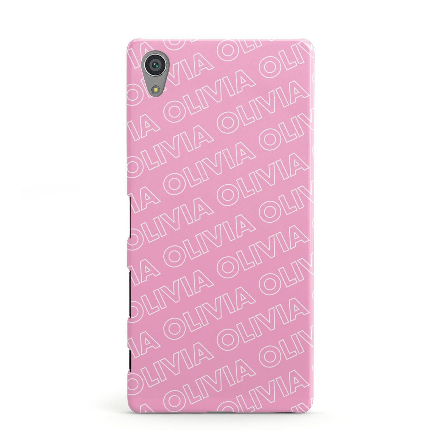 Personalised Pink Diagonal Name Sony Xperia Case