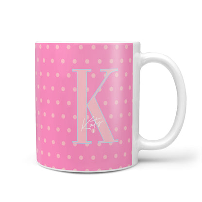 Personalised Pink Dots 10oz Mug