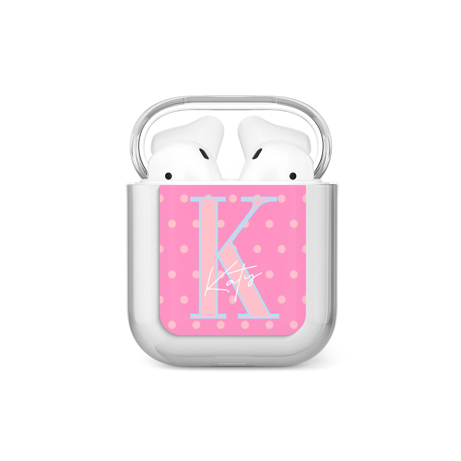 Personalised Pink Dots AirPods Case
