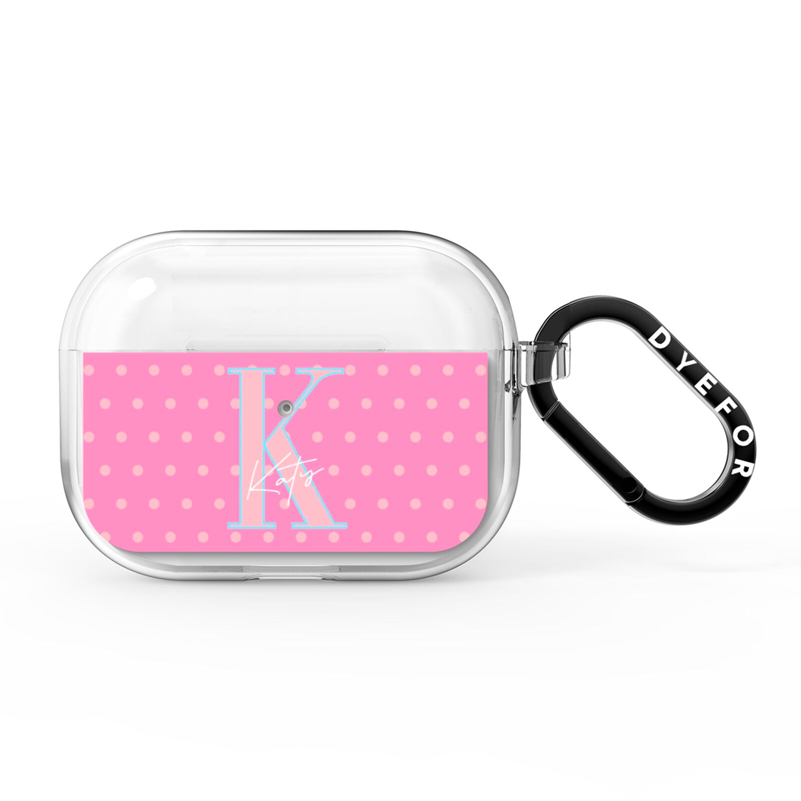 Personalised Pink Dots AirPods Pro Clear Case