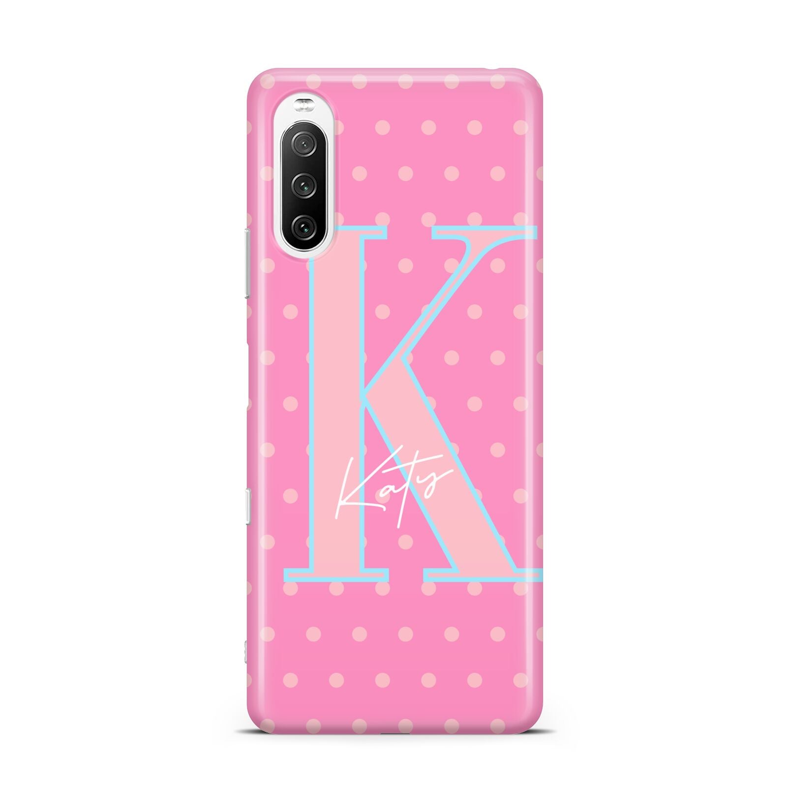 Personalised Pink Dots Sony Xperia 10 III Case