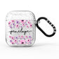 Personalised Pink Floral AirPods Glitter Case