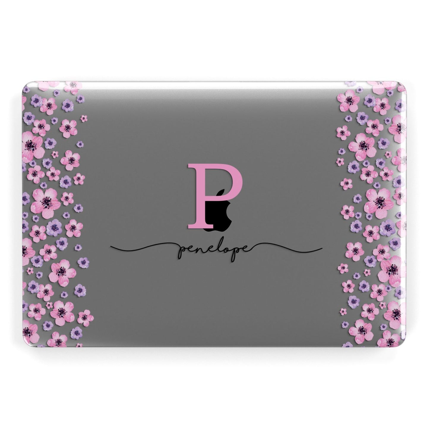 Personalised Pink Floral Apple MacBook Case