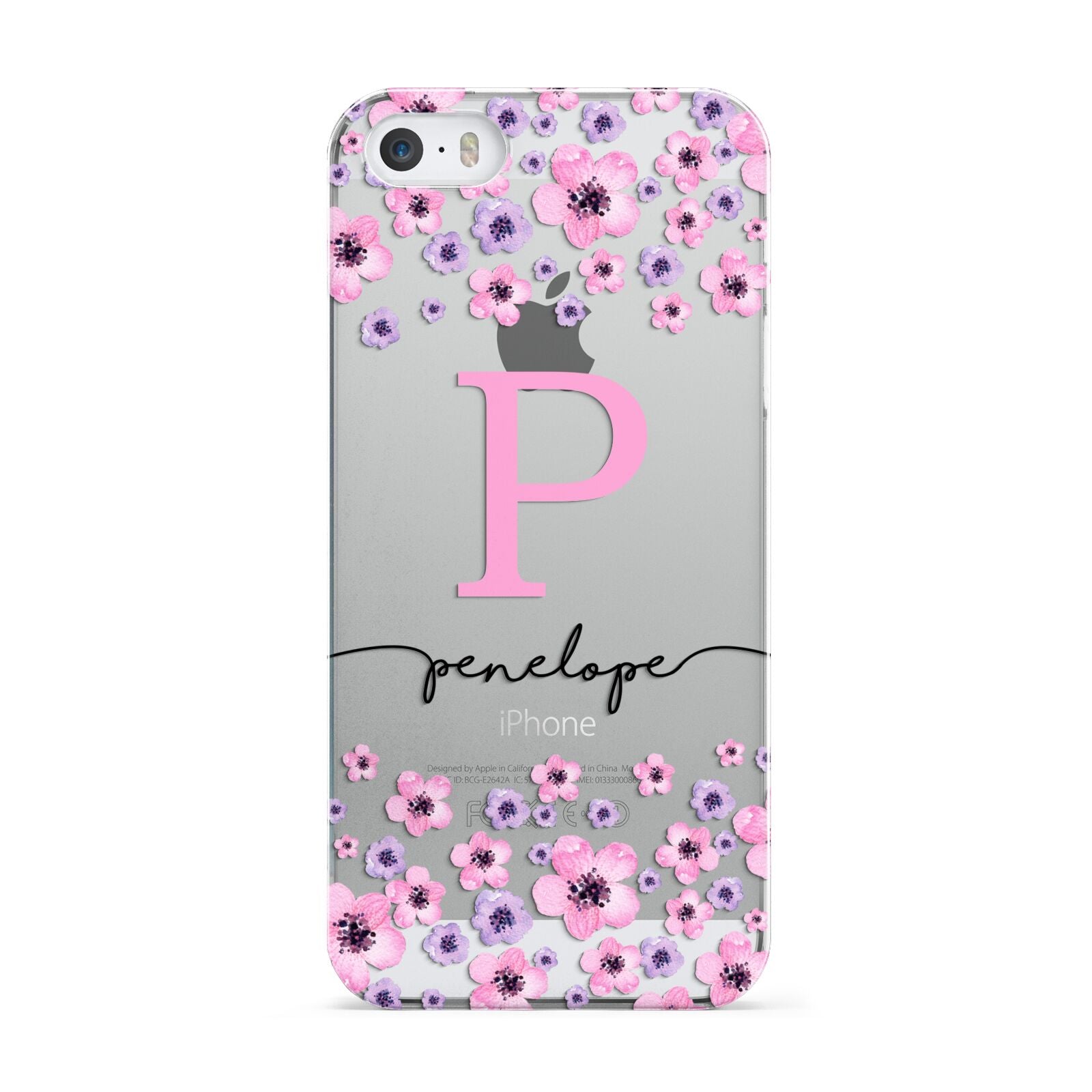Personalised Pink Floral Apple iPhone 5 Case