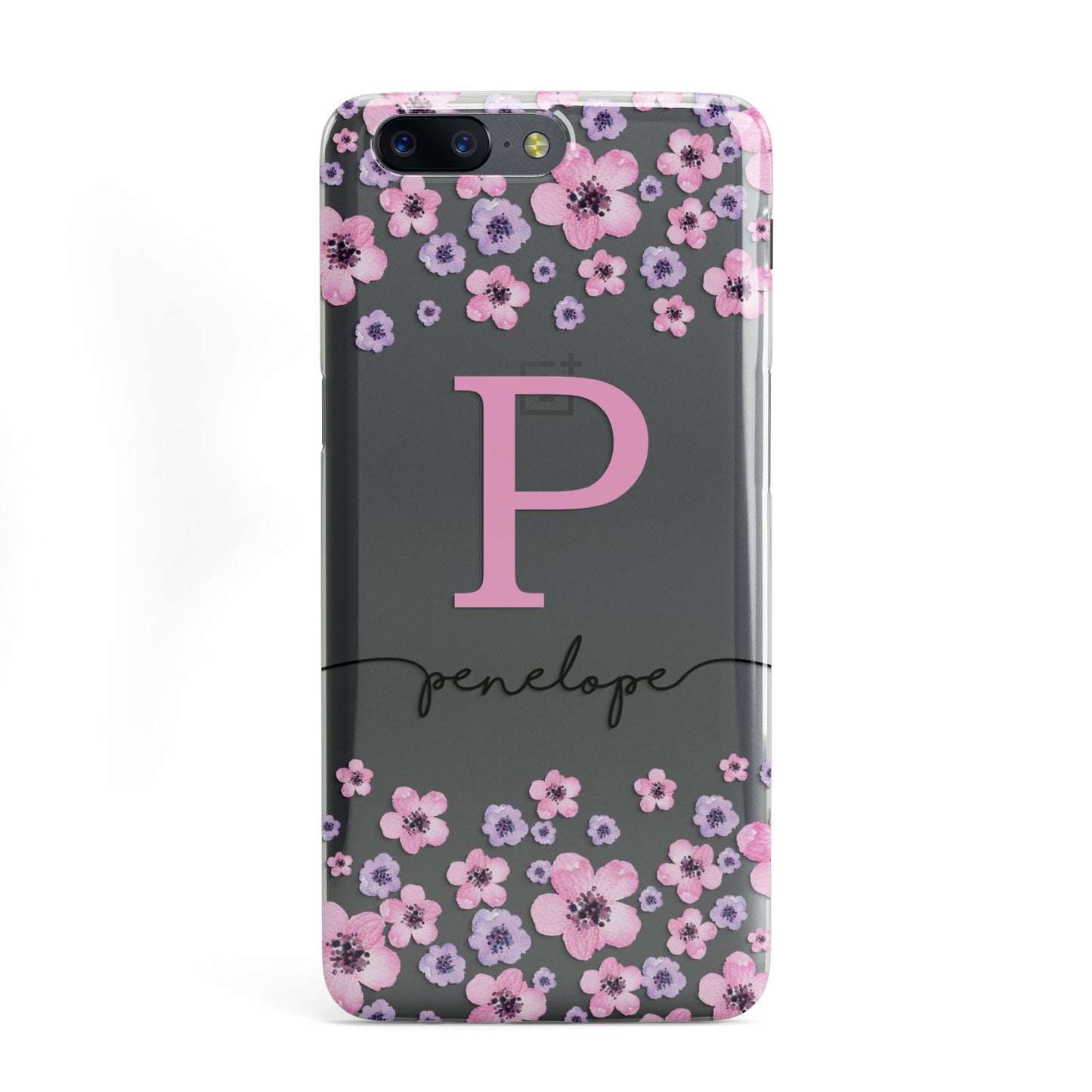 Personalised Pink Floral OnePlus Case