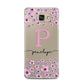 Personalised Pink Floral Samsung Galaxy A5 2016 Case on gold phone