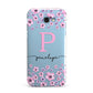 Personalised Pink Floral Samsung Galaxy A7 2017 Case