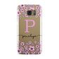Personalised Pink Floral Samsung Galaxy Case